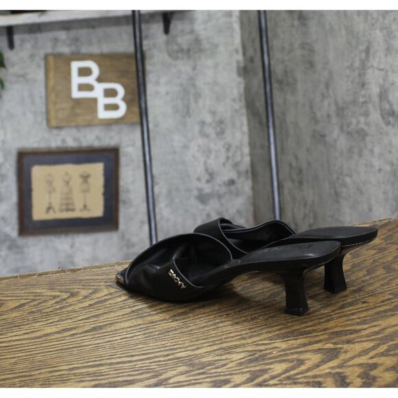 DKNY Womens Jolaine Twist Heel Sandal Mule K1532005 Black 9.5M - Picture 2 of 14